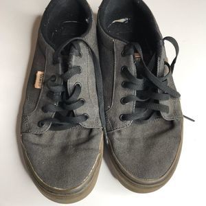 Vans black denim lace up skater shoe size 9.5